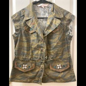 Victoria’s Secret military camo vest - rhinestone pockets.